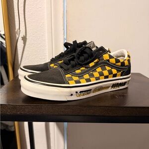Vans Black and Yellow Checkered Shoes